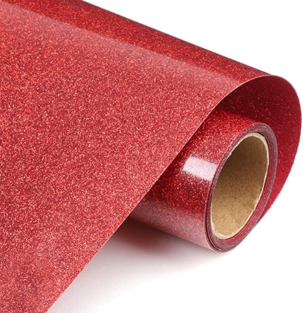 Glitter Heat Transfer Vinyl Color In Red